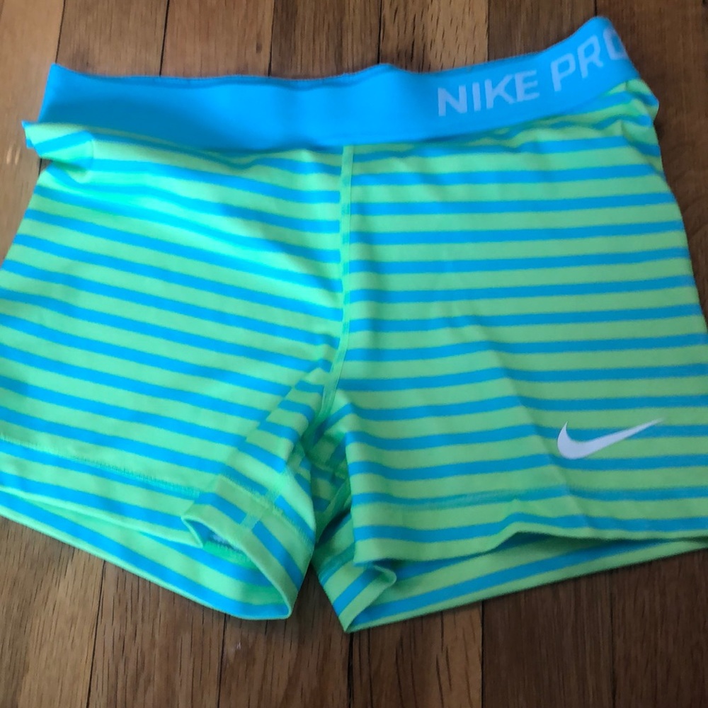 Striped Nike pro shorts